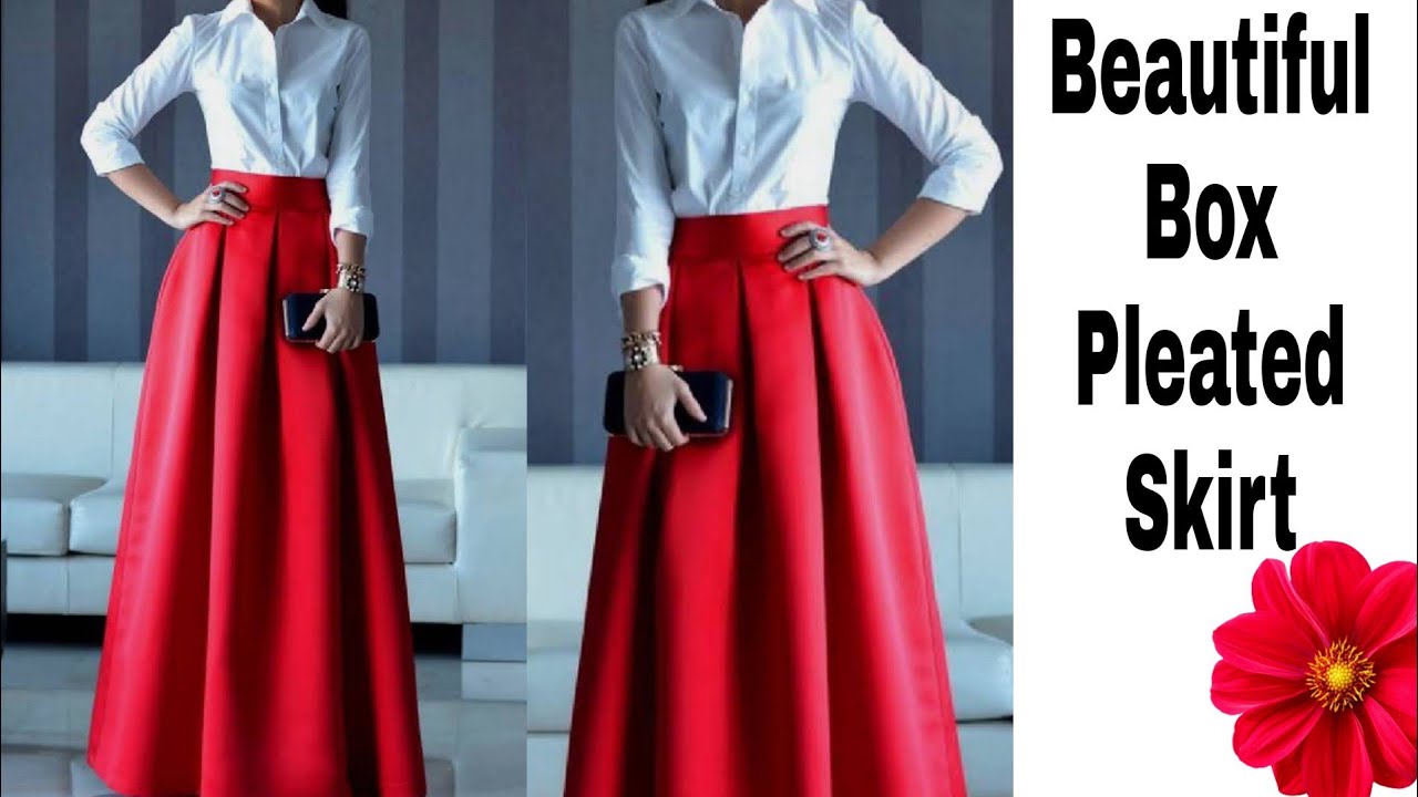DIY- Convert Saree into Box Pleated Skirt!! Cutting & stitching साड़ी से बनाए beautiful Skirt!!