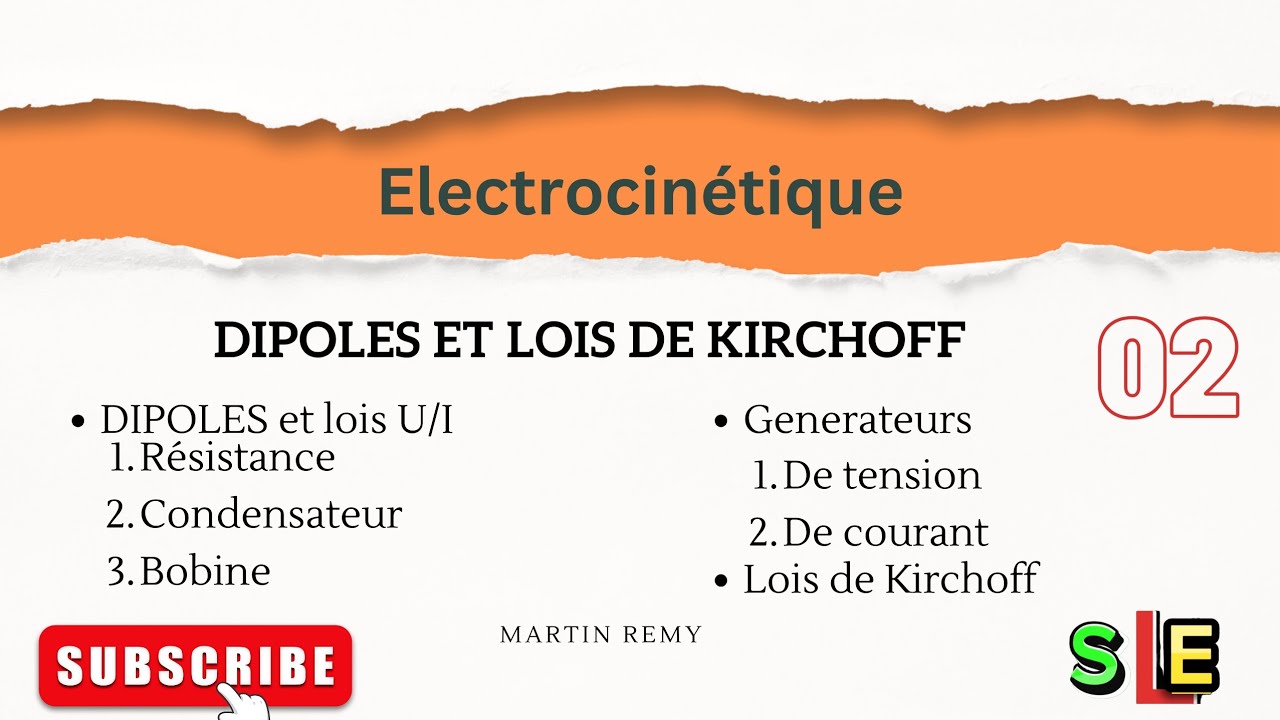 Dipoles et Lois de Kirchoff (ELECTROCINETIQUE)