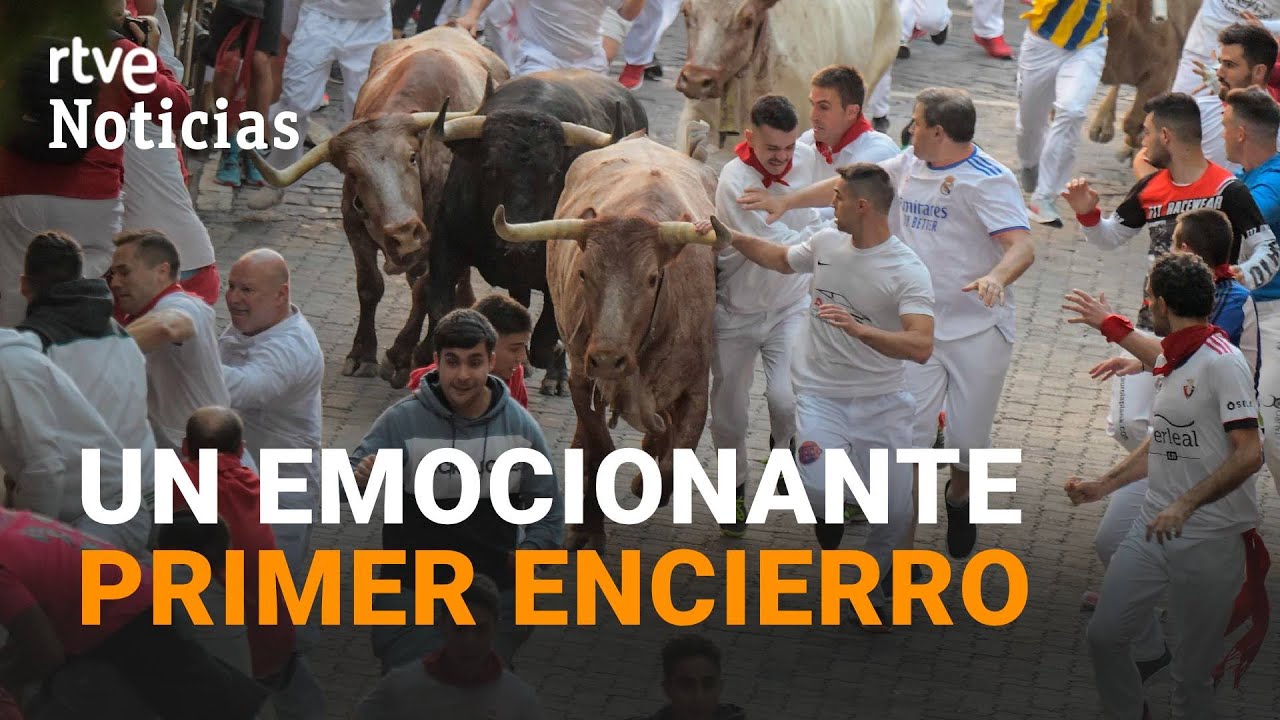 SAN FERM&Iacute;N 2022: R&Aacute;PIDO y LIMPIO,  as&iacute; ha sido el PRIMER ENCIERRO (COMPLETO) | RTVE Noticias