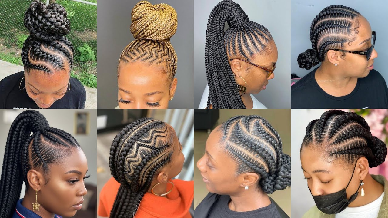 Stylish Cornrow Braids for Black Women | Cornrow Updo | All Back Cornrows