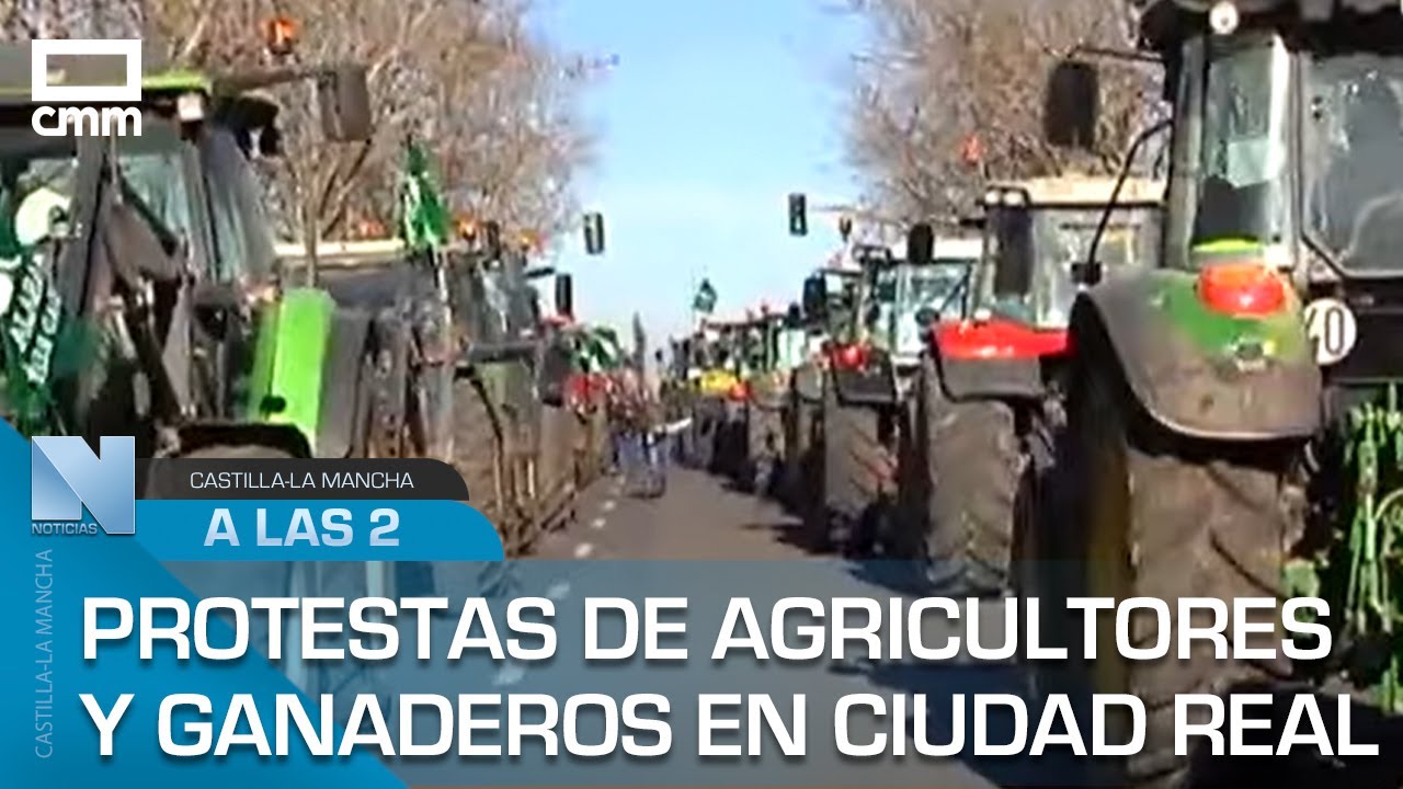 Protestas de agricultores y ganaderos en Ciudad Real