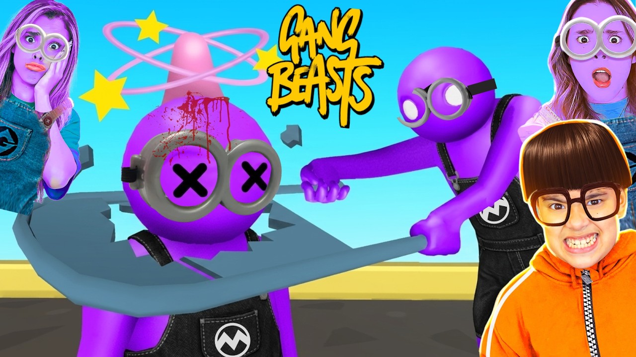 Desafio: MINIONS ROXOS DO MAL no GANG BEASTS !! *DESAFIO HARD MASSINHAS *