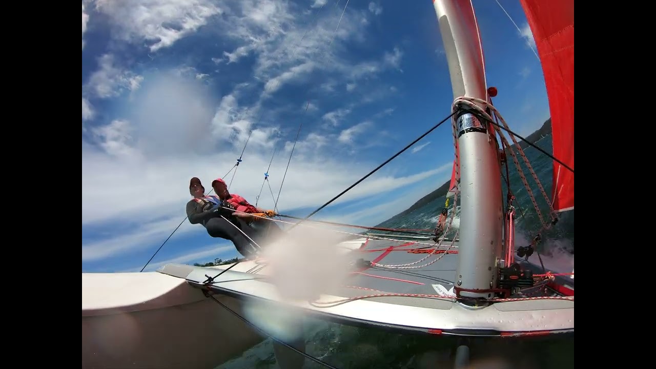 Hobie 18 490 upwind downwind F18 capsize