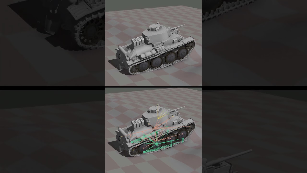 Panzer38(t) simulator rig #3drigging #maya #3danimation #ww2