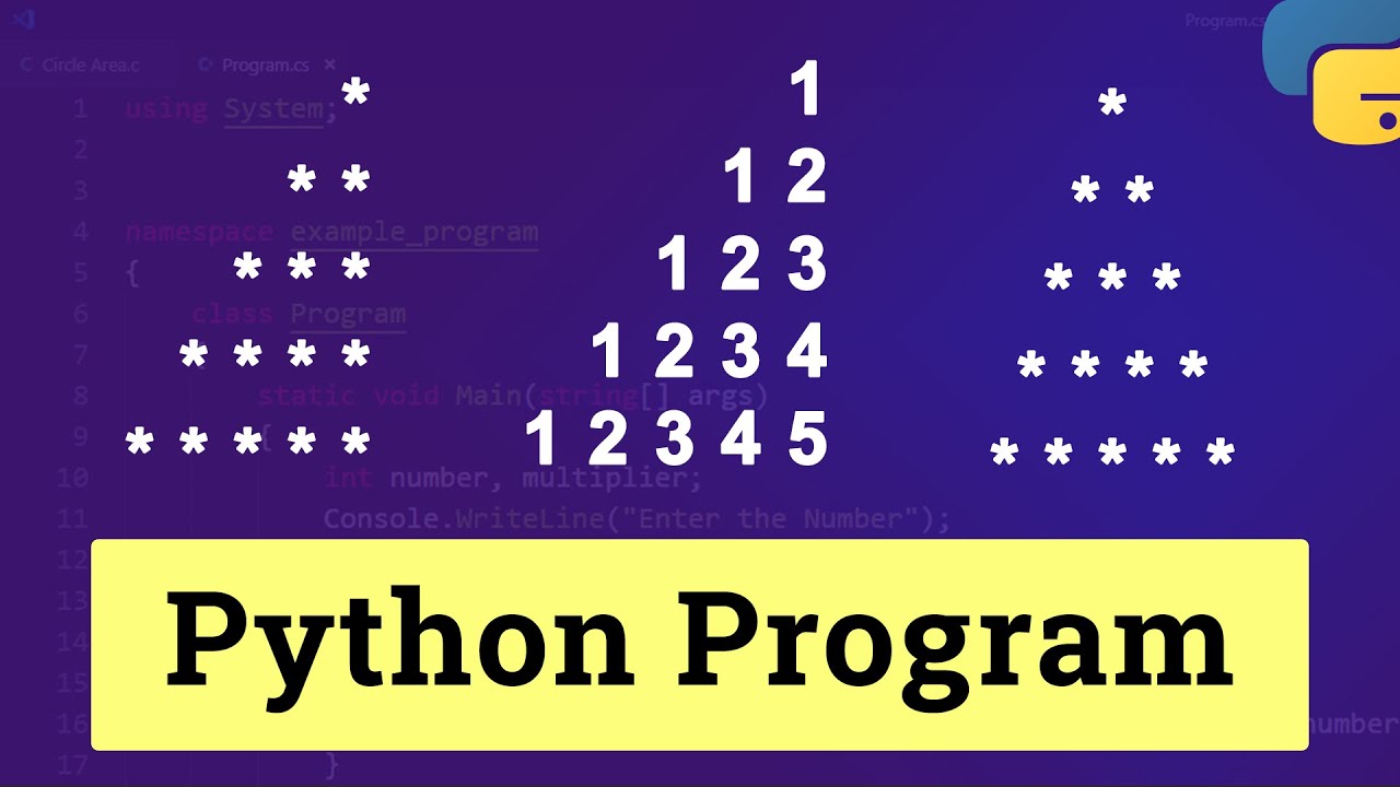 Программа на Python для печати обратных прямоугольных треугольников с объяснением шаблона звездно...