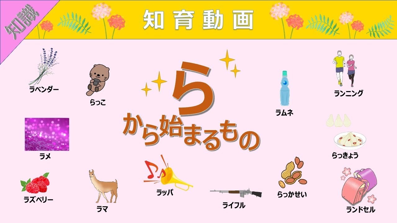 【知識】語彙力UP!!「ら」から始まる言葉 知育動画