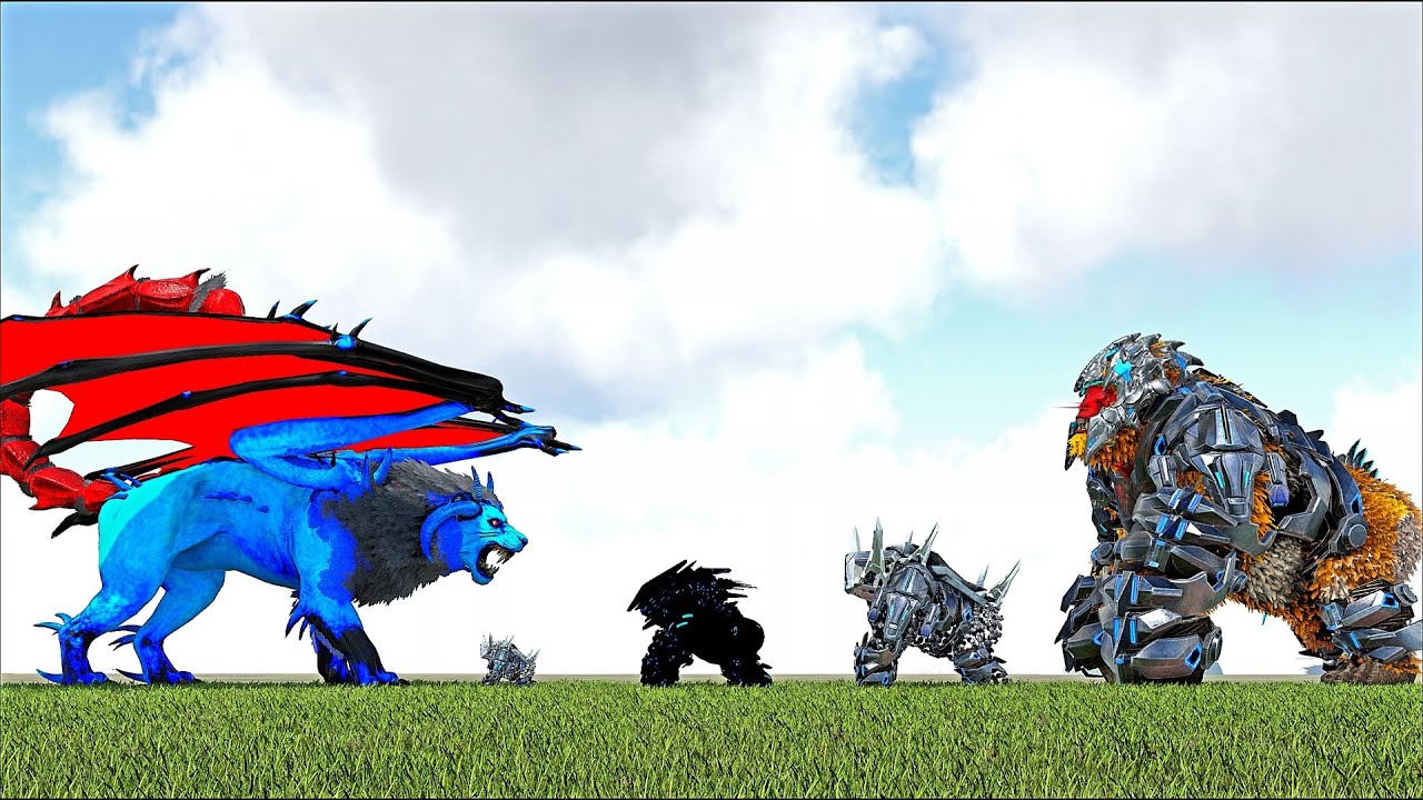 TEK KING KONG BOSSES ANIMAL V VS ANCIENT ETERNAL MANTICORE BOSS (ARK SURVIVAL EVOLVED BATTLE MODS)