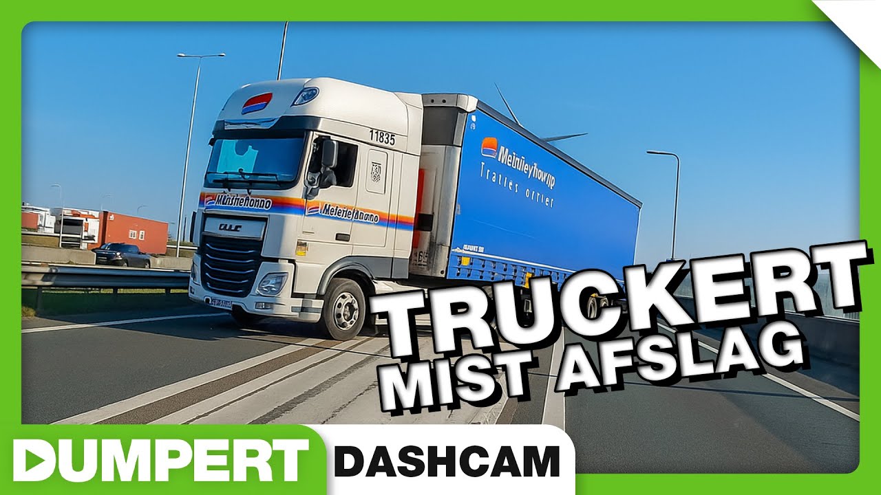 Truckert mist afslag! | Dumpert Dashcam 45