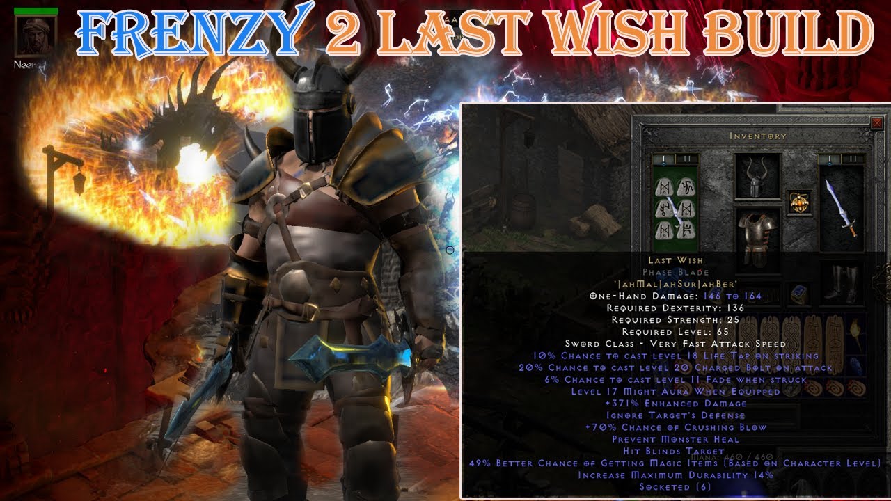 Diablo II Resurrected - Barbarian Frenzy Using 2 Last Wish Weapons Strong Than Griefs ?