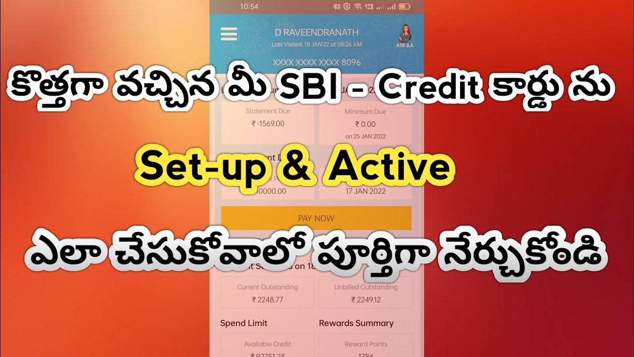 How To Setup / Active New SBI Credit Card In Telugu ||