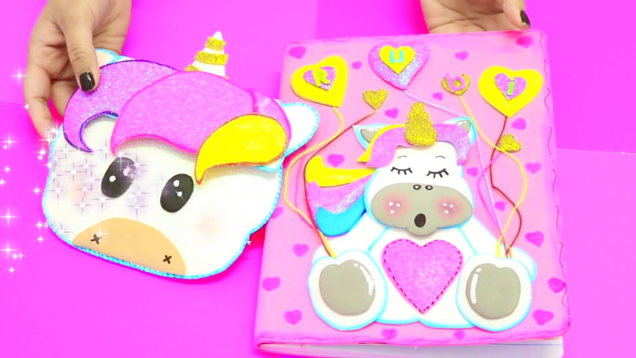 como forrar cuaderno de foami o goma eva / unicornio + colaboracion
