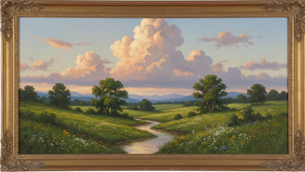 Frame TV Art Screensaver 🌿 European Green Meadow Landscape | Art for TV 4K