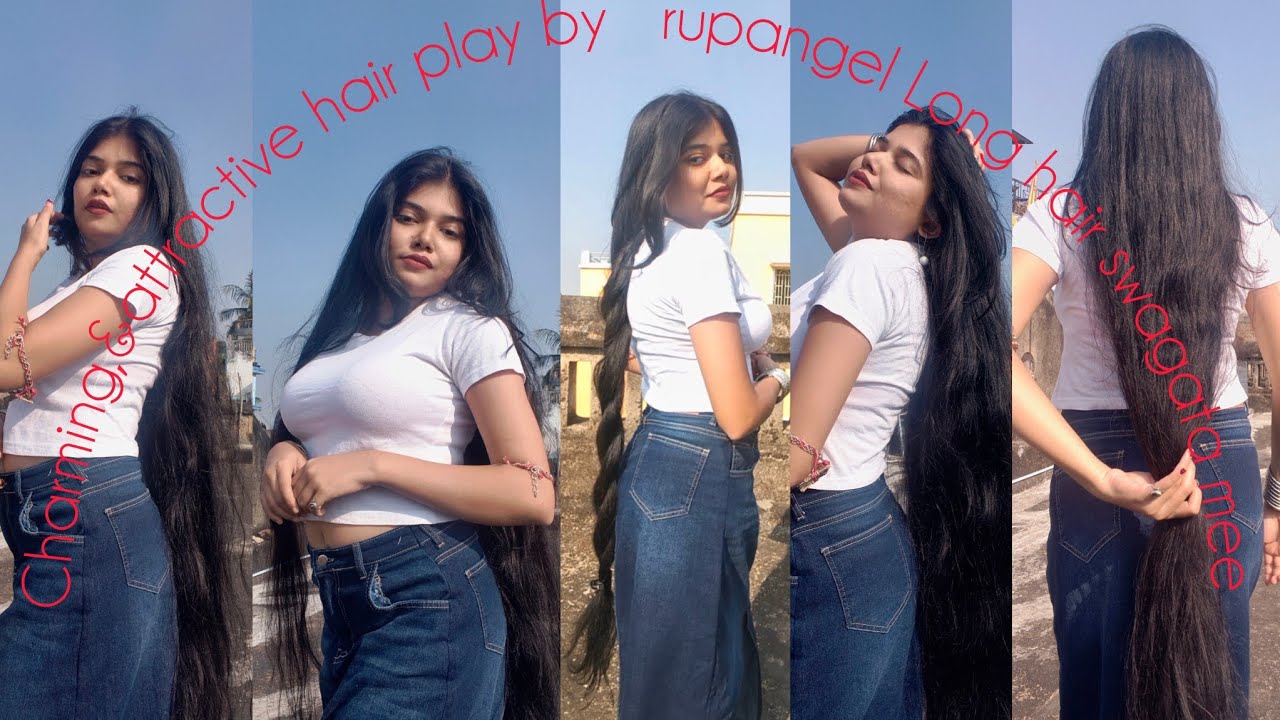 Hair osean slomo,hair combing,Tell bun,twin ponytail by clature, easy hair braid, long hair Swagata 