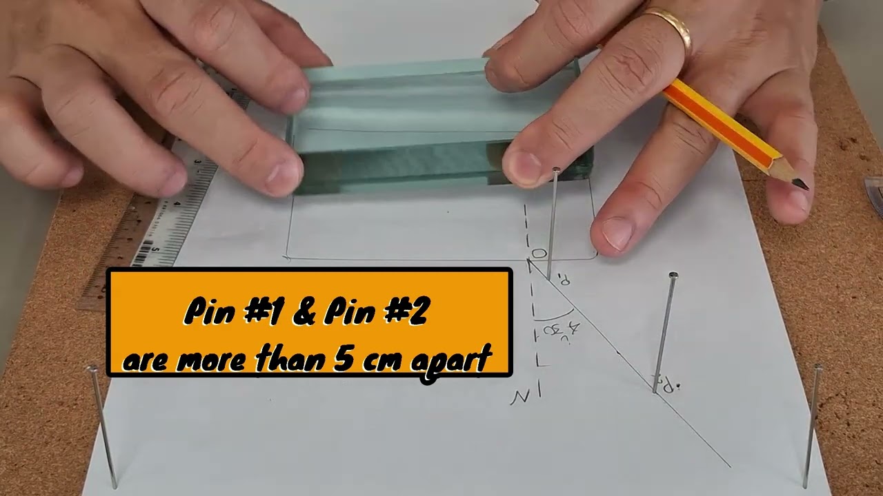 (Refraction - Glass Block & Pins) Mastering Refraction: The Right Way to Use Pins in Experiments!