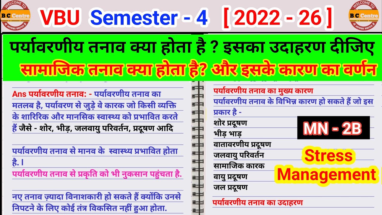 Paryavarniy tanav kya hota hai iska udaharan dijiye l samajik tanav kya hota hai aur iske Karan mn 2