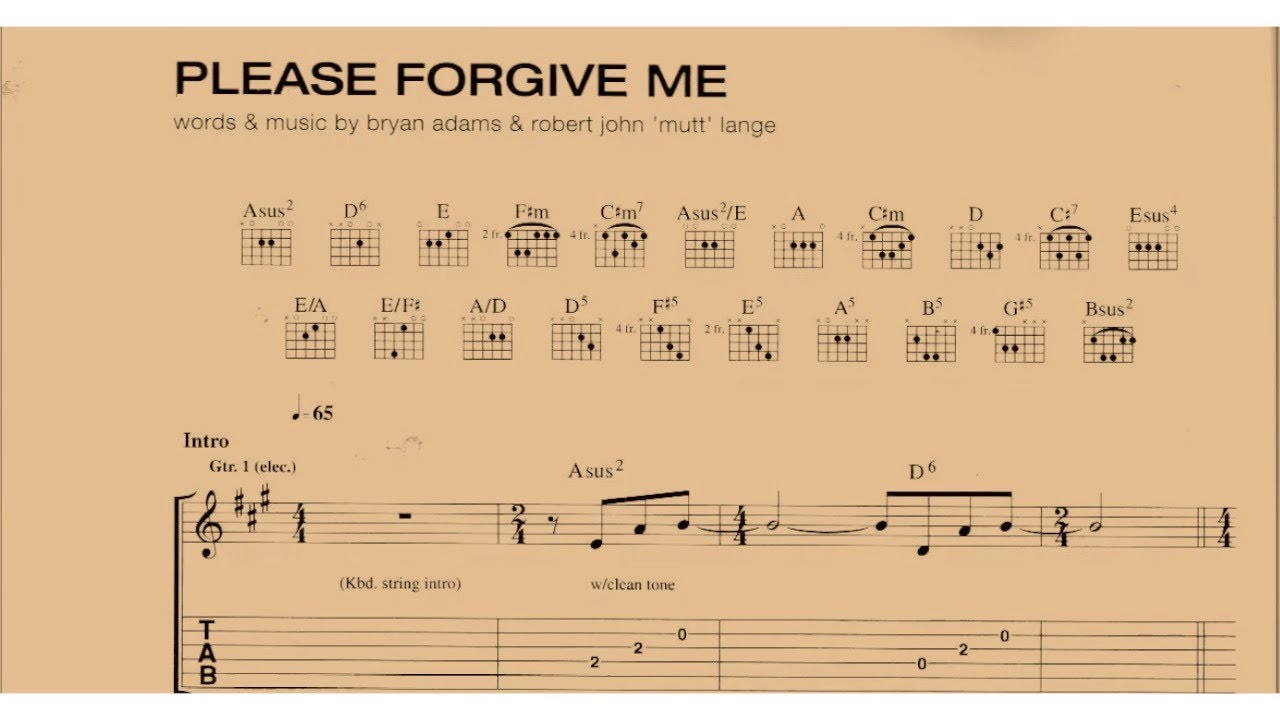 Please Forgive Me - Bryan Adams | Guitar Lesson | With Tab | Guitar Songbook