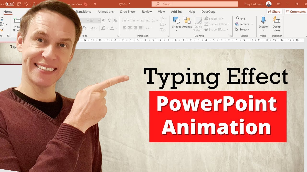 Анимация текста PowerPoint &mdash; Эффект печатаемого текста &mdash; Эффект пишущей машинки
