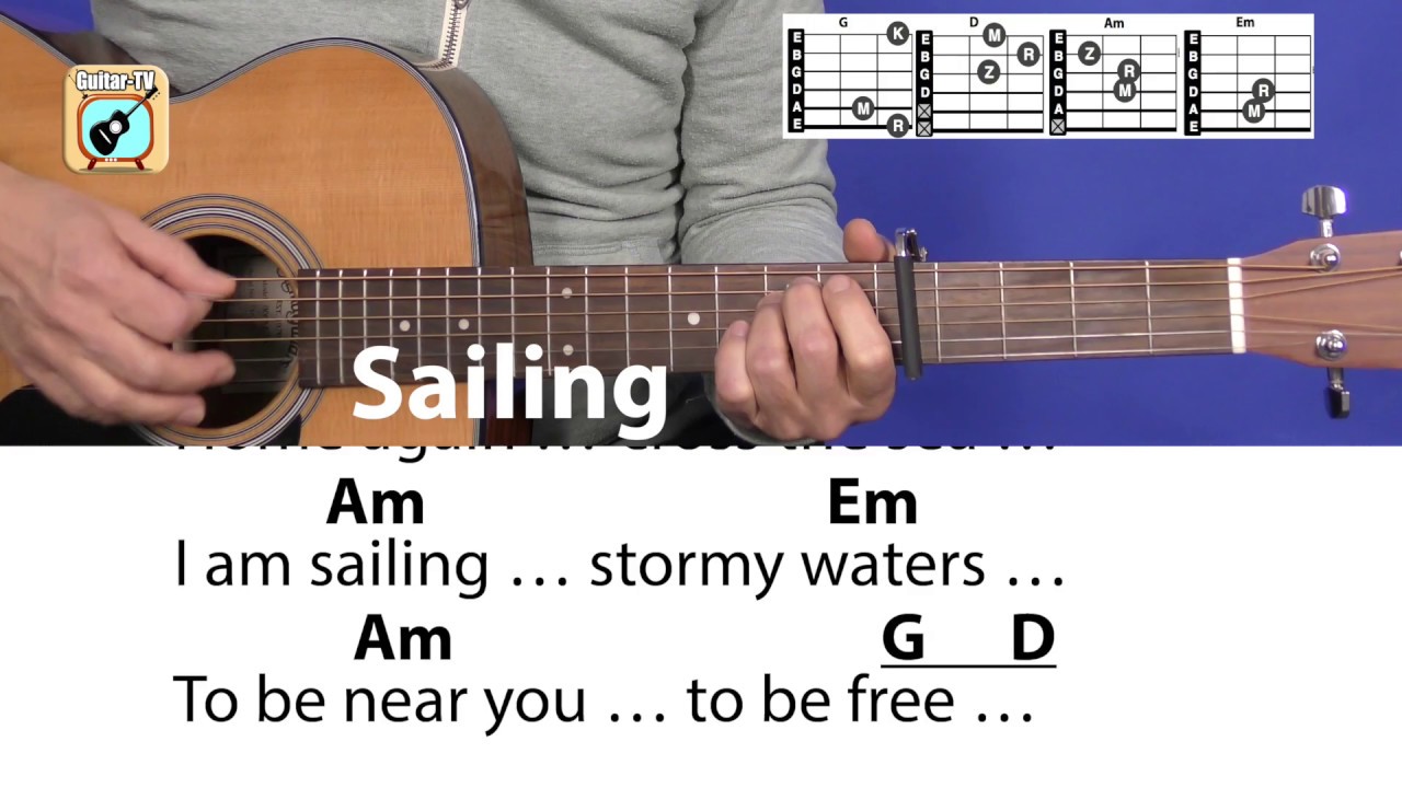 Sailing - Rod Stewart/Sutherland Brothers, Cover, Chords & Lyrics, Guitar Lesson
