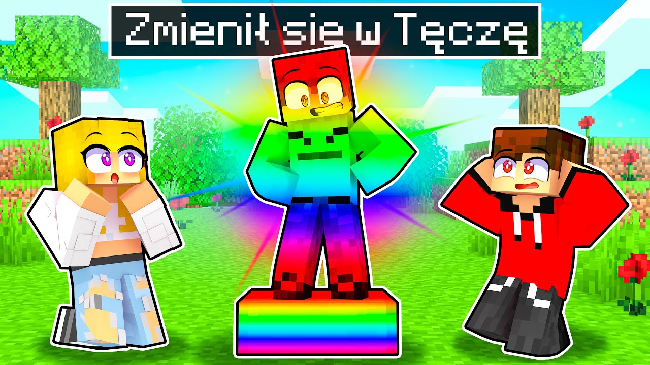 SmileSlow ZMIENIŁ SIĘ W TĘCZOWEGO CZŁOWIEKA RAINBOW MAN w Minecraft!
