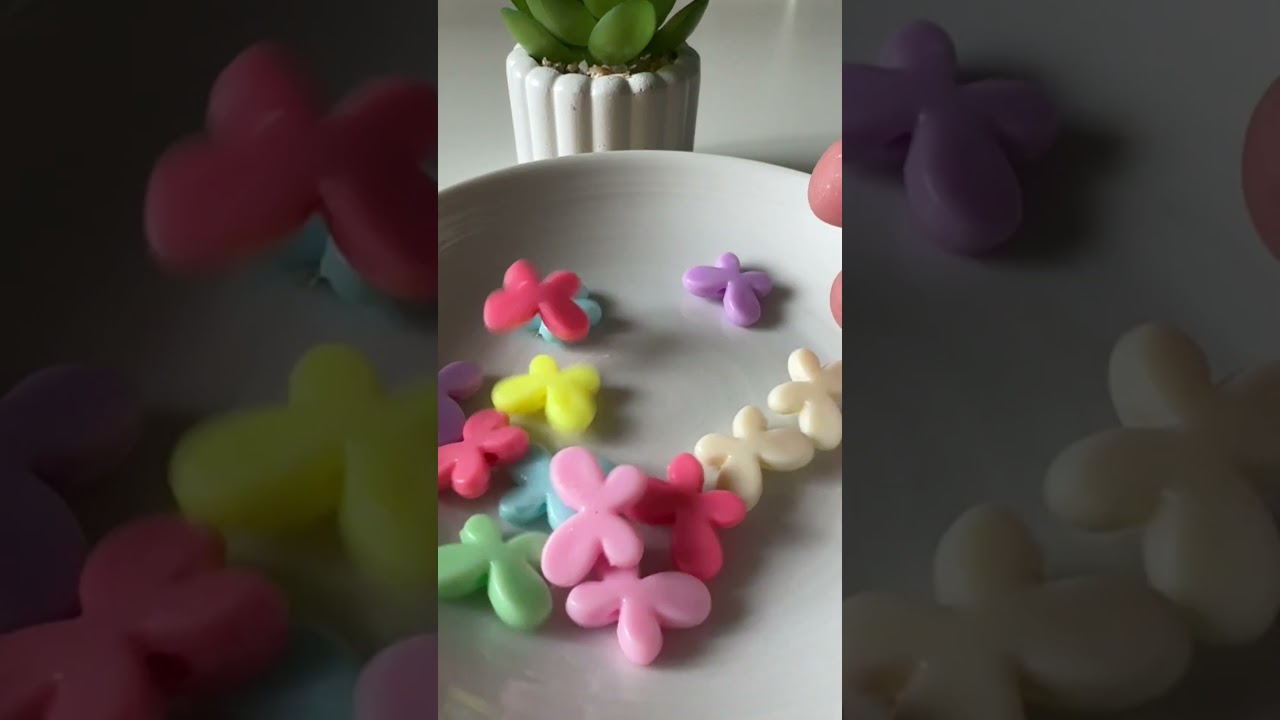 Butterfly beads Mix Pastel Colors for DIY Beading Jewelry Crafts. #butterflybeads