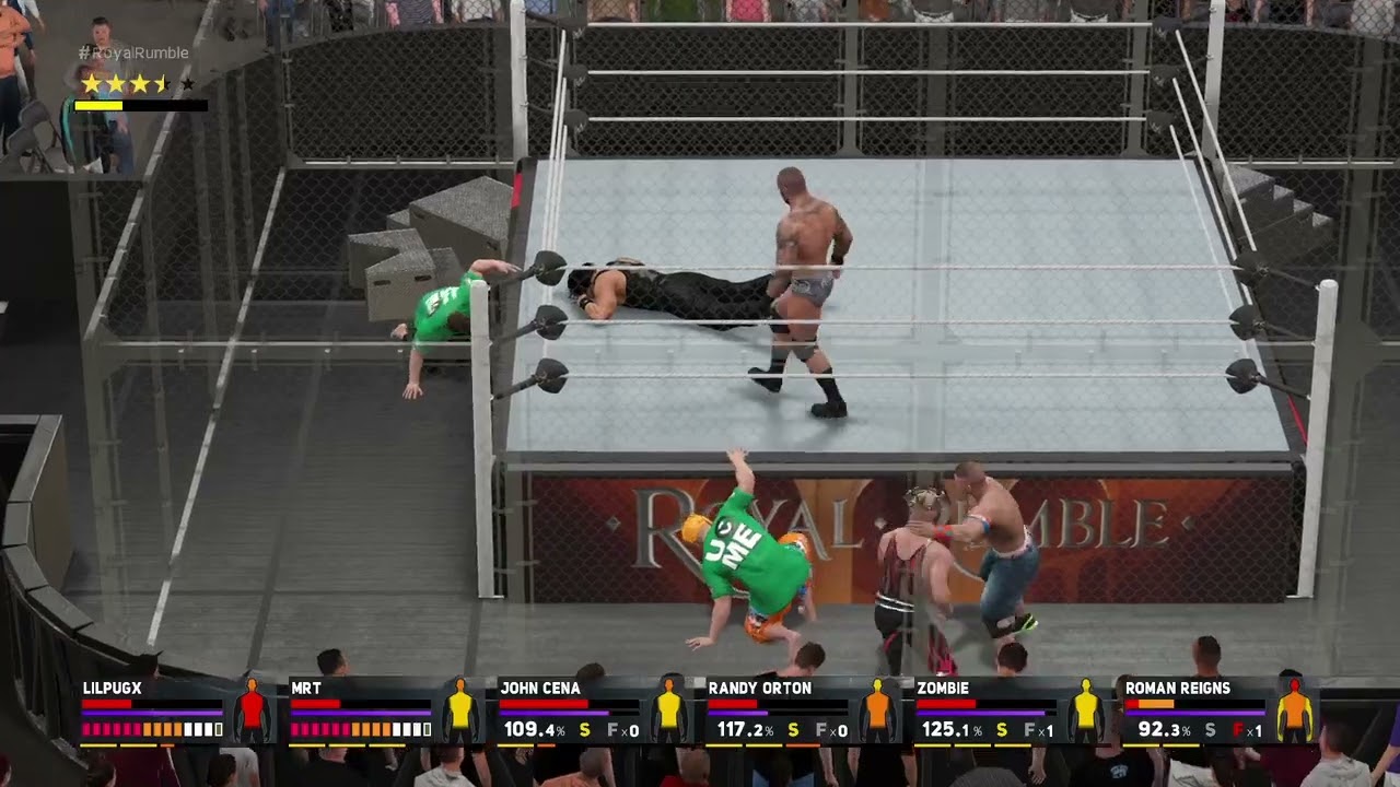 John Cena mrturtle and lipugx vs randy Orton zombie and Roman reigns wwe2k17  3v3