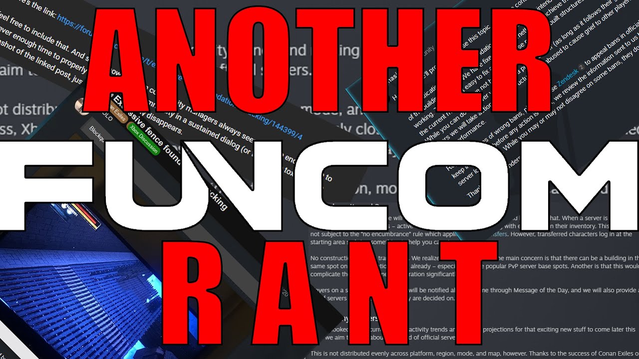 ANOTHER FUNCOM RANT on STACKING, TRIMMING OFFICIAL SERVERS ETC | Conan Exiles