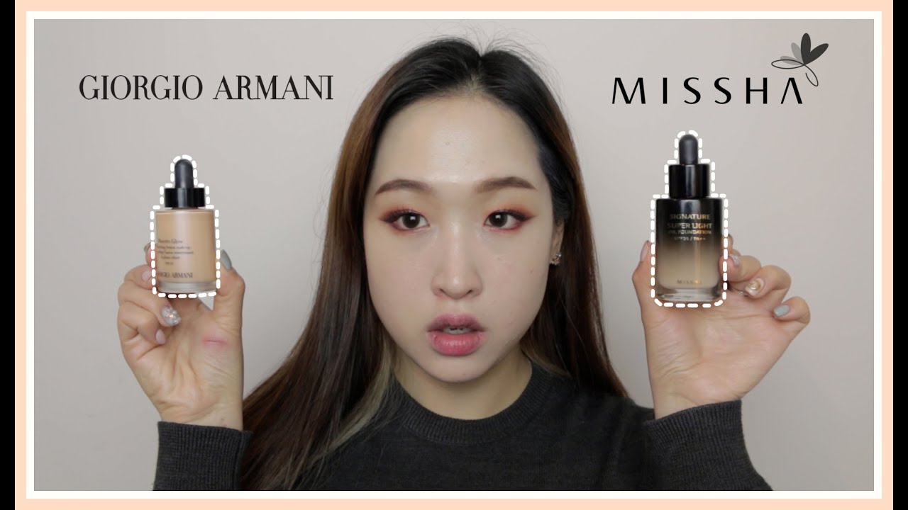 [This or That] GIORGIO ARMANI vs. MISSHA Foundation | 조르지오 아르마니 마에스트로 글로우 vs. 미샤 시그니쳐 슈퍼 라이트 오일