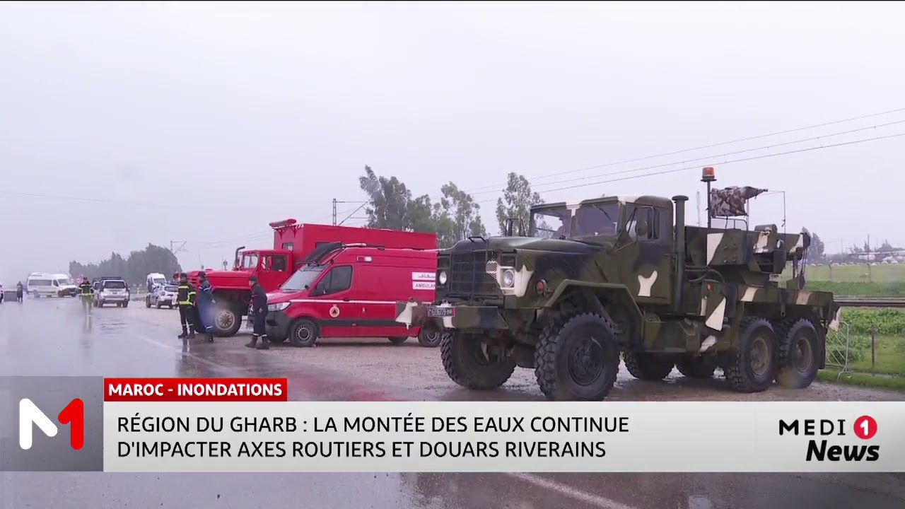 La montée des eaux dans la région du Gharb impacte les axes routiers et les douars