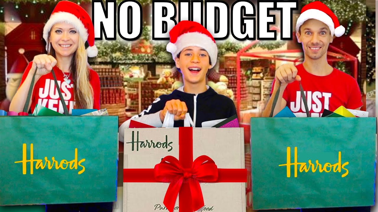 NO BUDGET Harrods SECRET SANTA shopping challenge 🎁