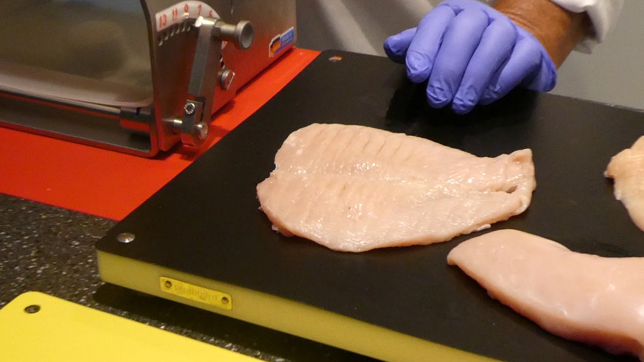 Tenderizing Chicken Breast with the Schnitzelmaster - Demo