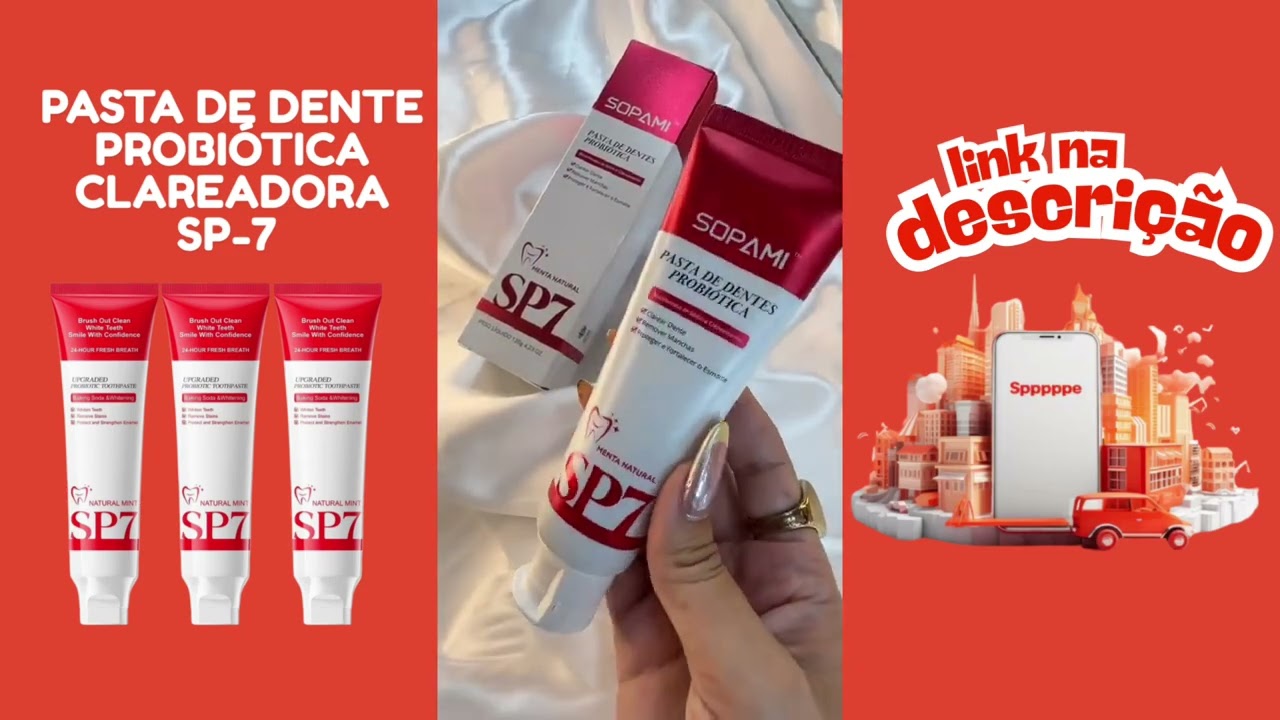 COMPRE AQUI - SP7 Creme Dental Probióticos Clareador! #SPCremeDental #ProbioticosDental #ShopeeVideo