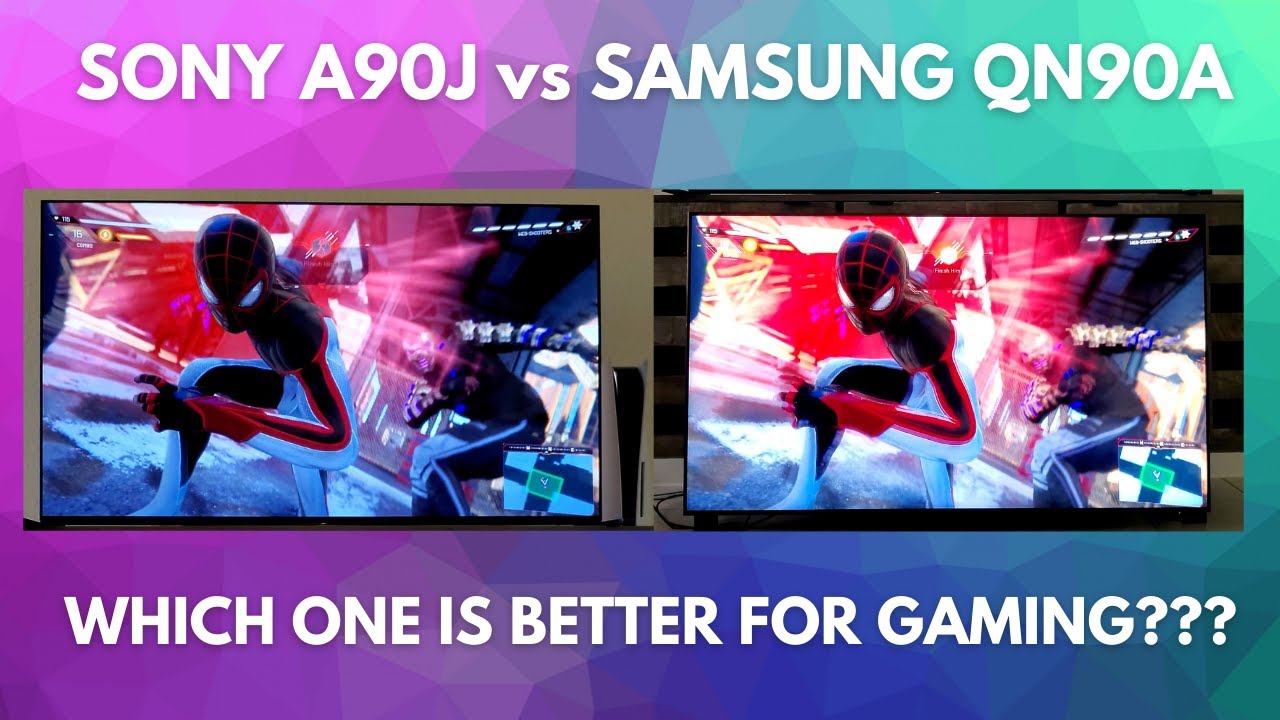 Sony A90J vs Samsung QN90A Side by Side Comparison Gameplay Spiderman Miles Morales