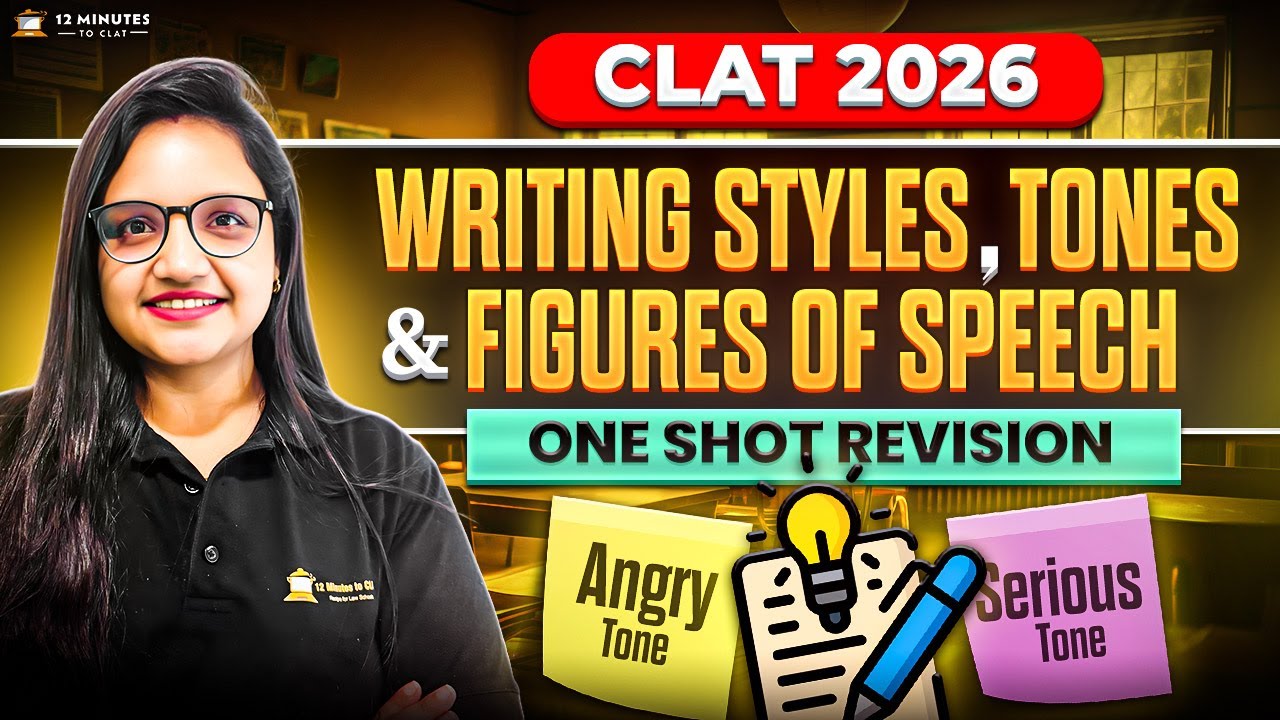 CLAT 2026 English One Shot Revision | Writing Styles, Important Tones & Figures of Speech for CLAT