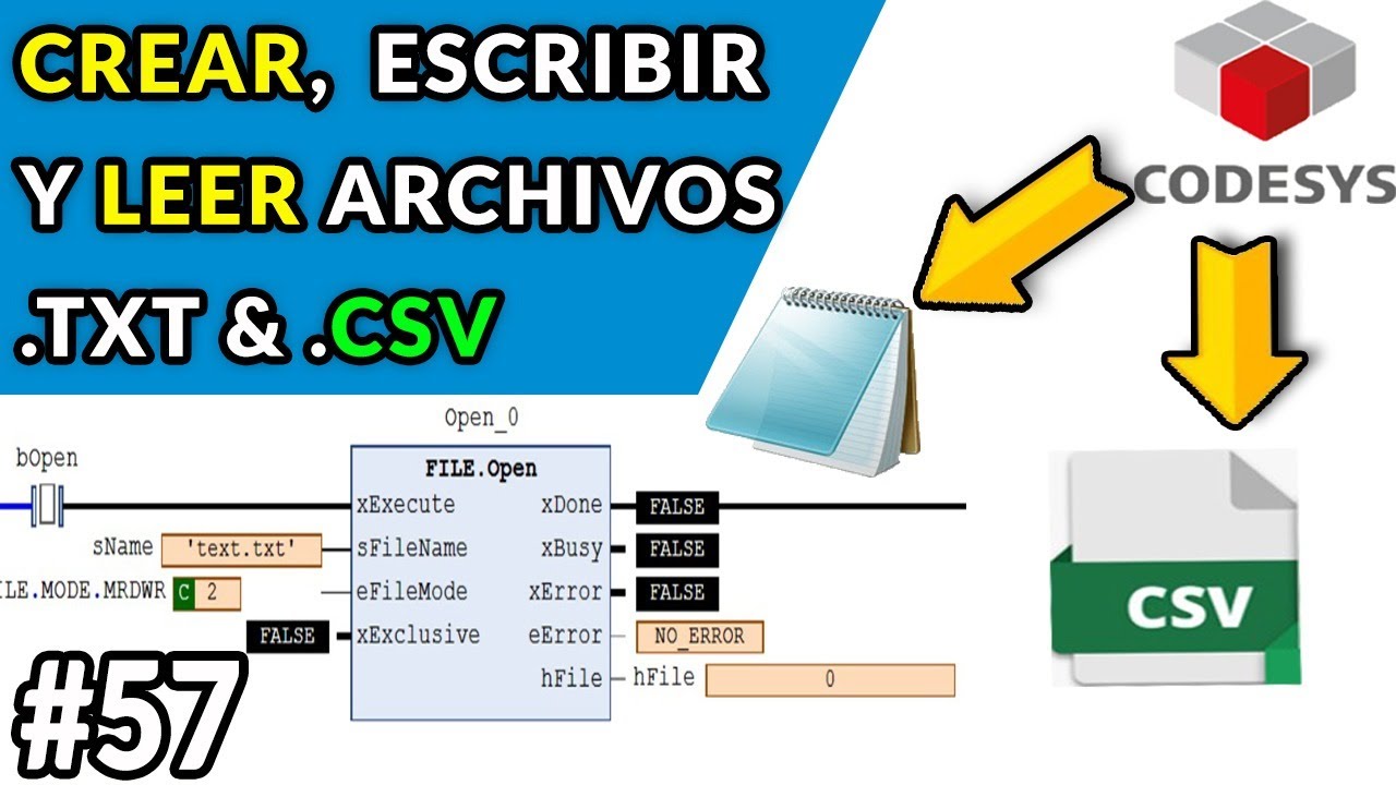 🔵✅CODESYS 3.5 - CREAR, ESCRIBIR Y LEER ARCHIVOS TXT & CSV