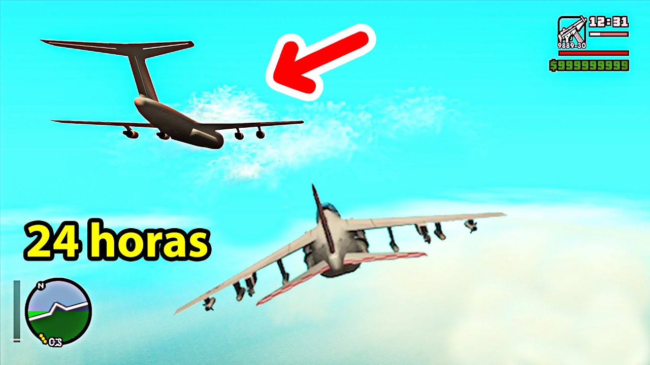 Fiquei 24 HORAS seguindo o AVIÃO do GTA San Andreas