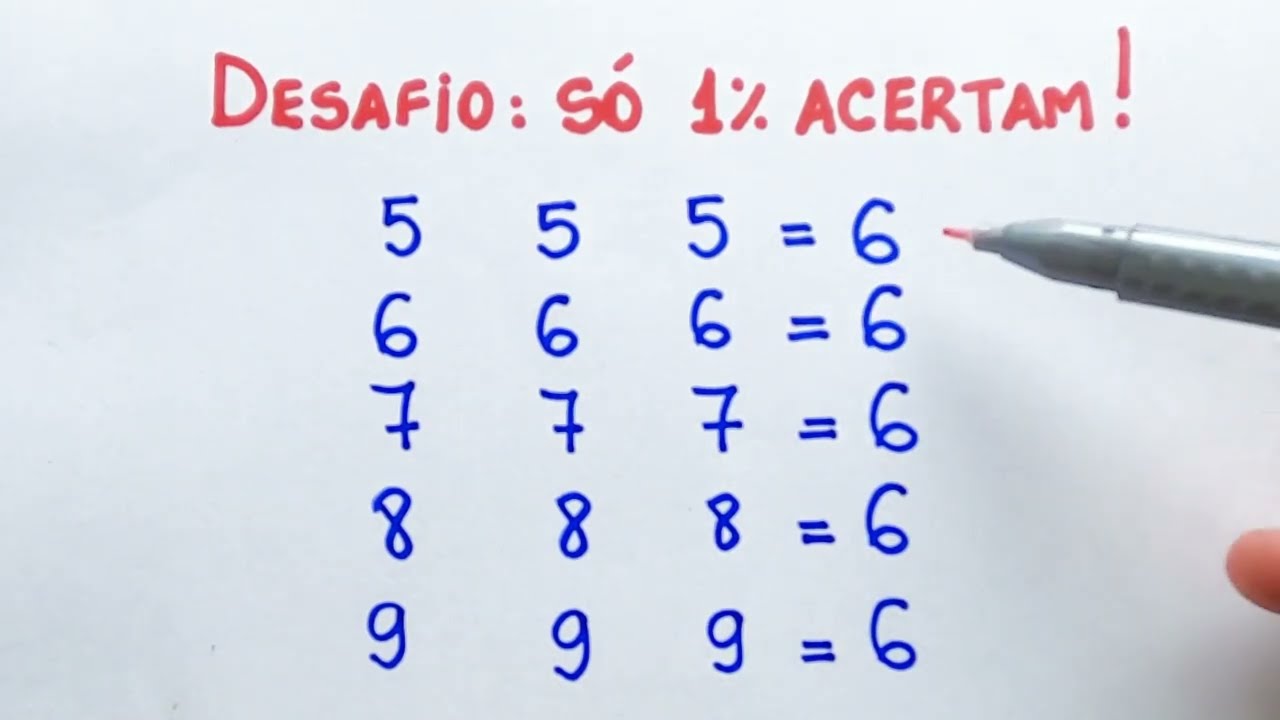 😱DESAFIO do 6! SÓ 1% ACERTA😱 RAIOCÍNIO LÓGICO! Matemática Básica🚀