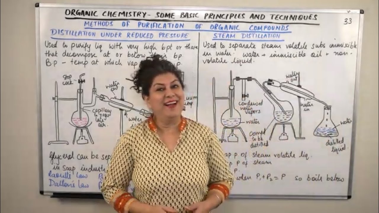 Hindi - XI - 12 #33 - Distillation Under Reduced Pressure  and Steam Distillation