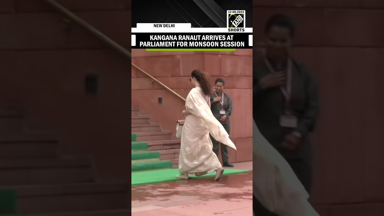 BJP MP Kangana Ranaut arrives for Parliament&rsquo;s Monsoon Session