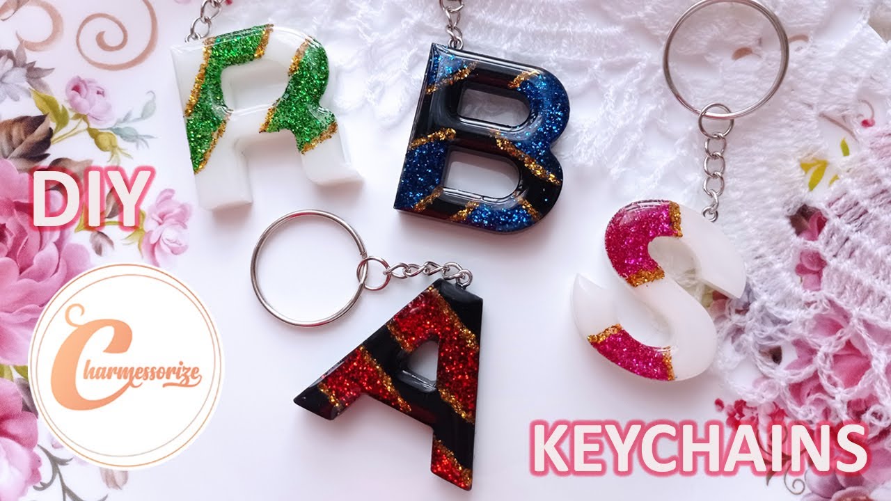 DIY Epoxy Resin Craft and Accessories | Making Resin Alphabet Letter Keychain | Colorful Glitters