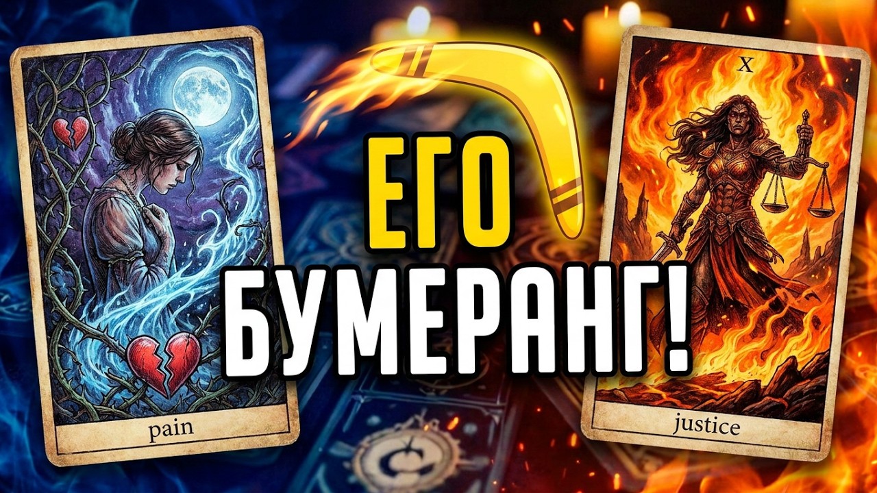 HIS BOOMERANG! ⚡️ What will he get for your pain? (Tarot spread)