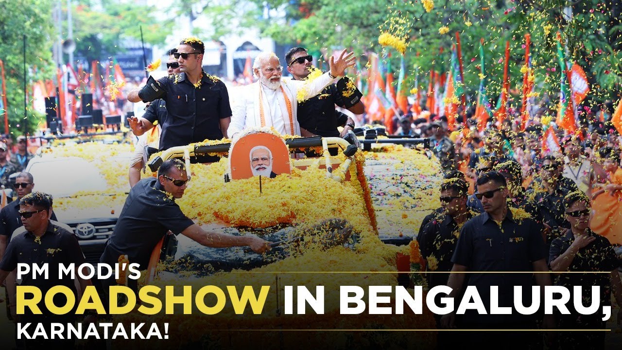 PM Modi's roadshow in Bengaluru, Karnataka!