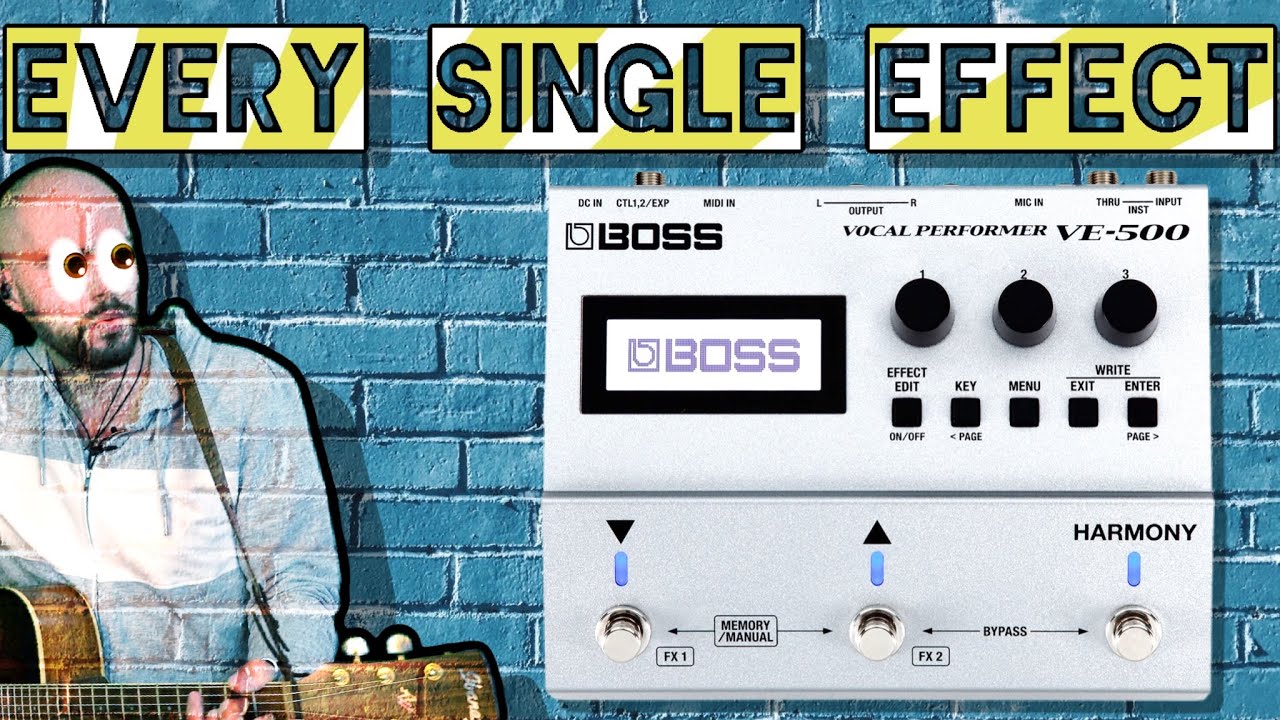 Каждый отдельный эффект, представленный на Boss VE 500 Vocal Performer