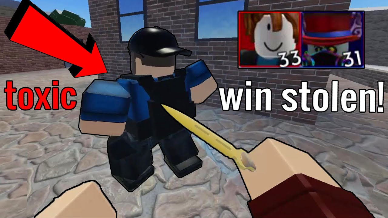 stealing toxic player's win and making him rage quit