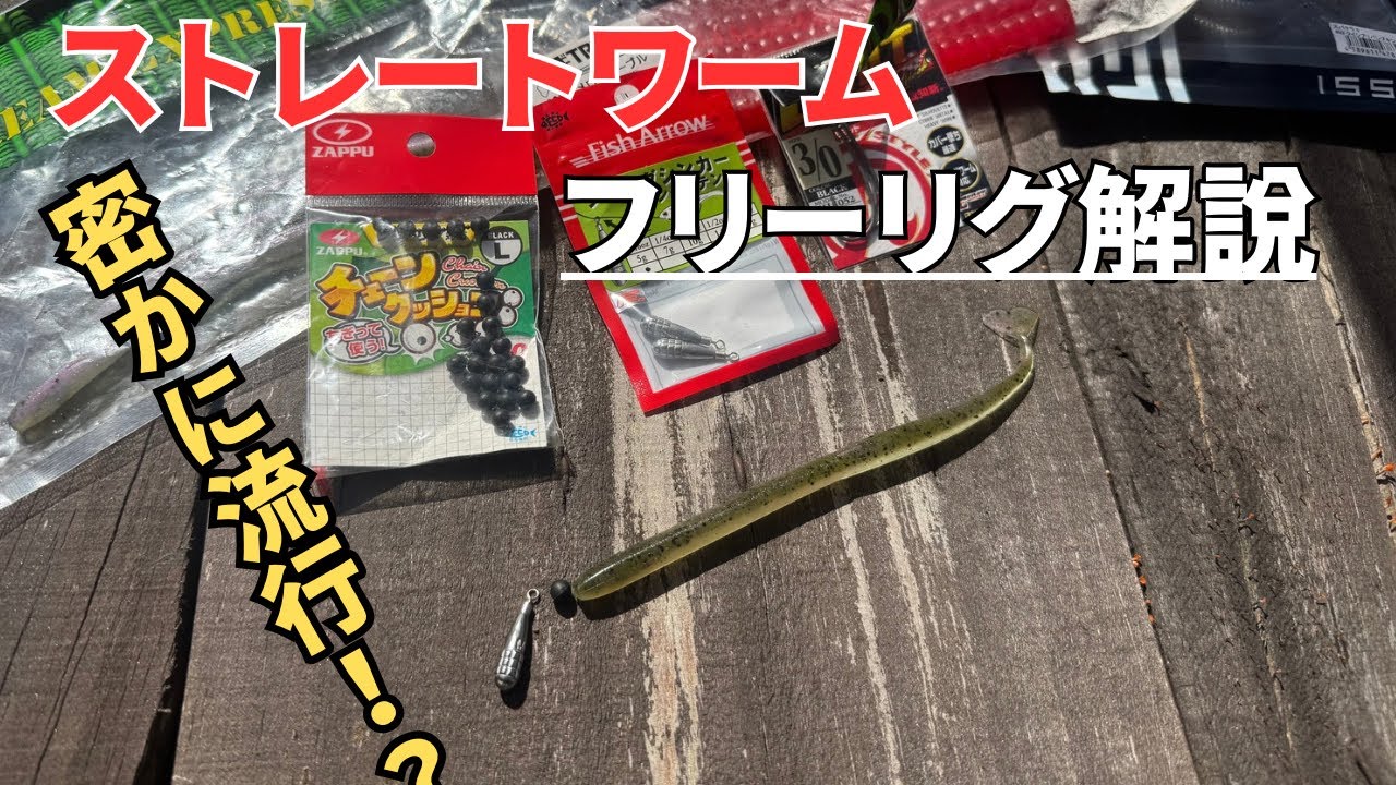 【バス釣り】ストレートワームのフリーリグの釣れる使い方、セッティング、おすすめのワームを実釣しながら解説します。密かに流行っている、今だからこそ爆釣のチャンス【流行りの釣り】【人気ルアー】
