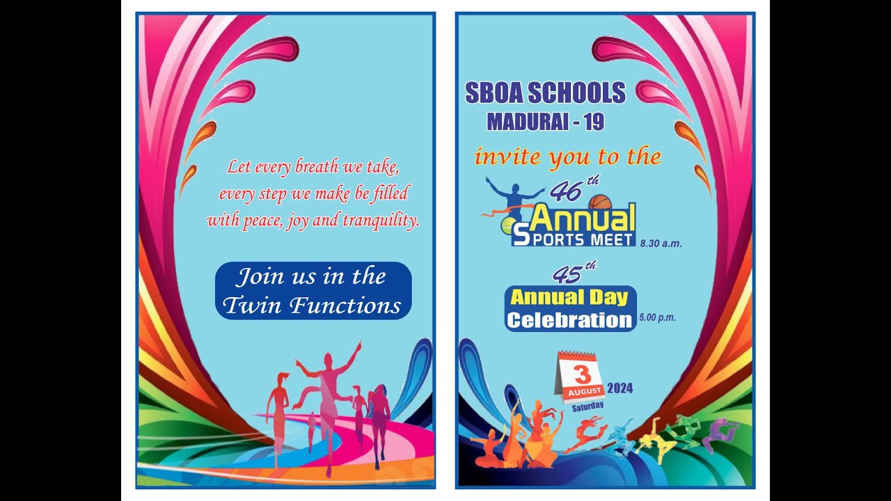 SBOA SCHOOLS MADURAI 45th ANNUAL DAY CELEBRATION on 03.08.2024