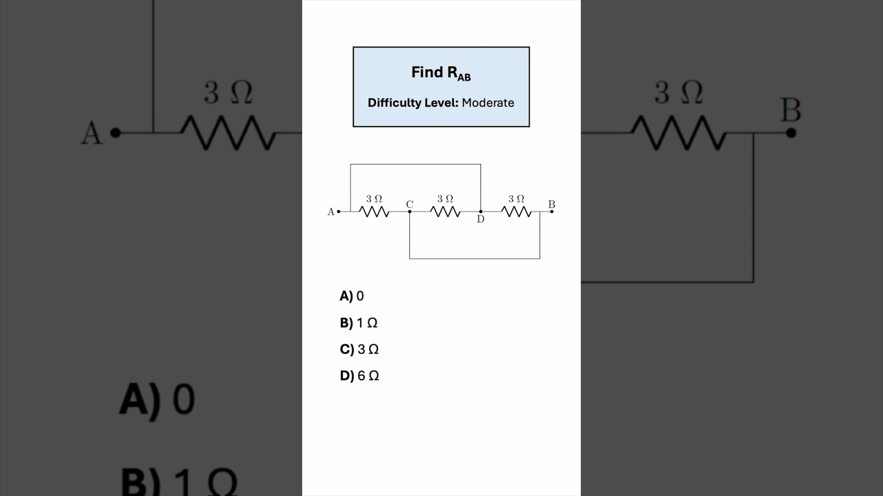 Find the Equivalent Resistance - Moderate Difficulty #physics #circuits #electronic