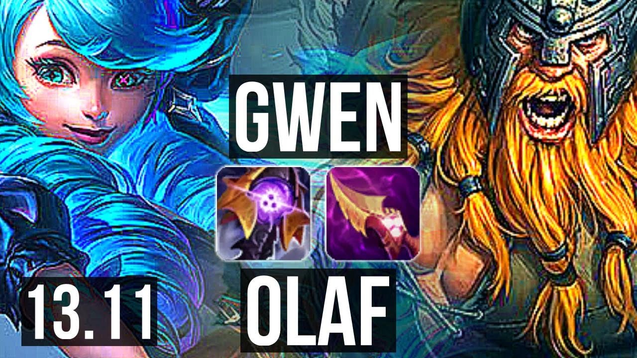 GWEN vs OLAF (TOP) | 9/1/6, Legendary | KR Master | 13.11
