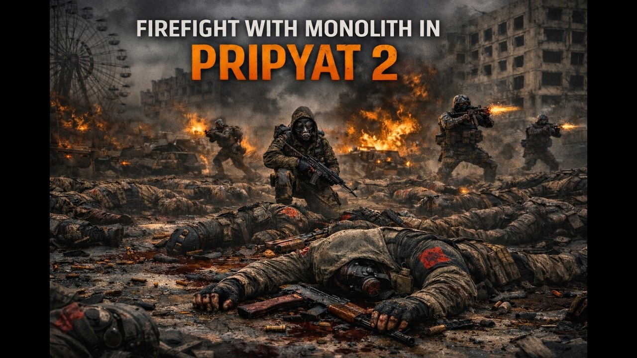 FIREFIGHT WITH MONOLITH IN PRIPYAT 2 / STALKER 2  Heart of Chornobyl
