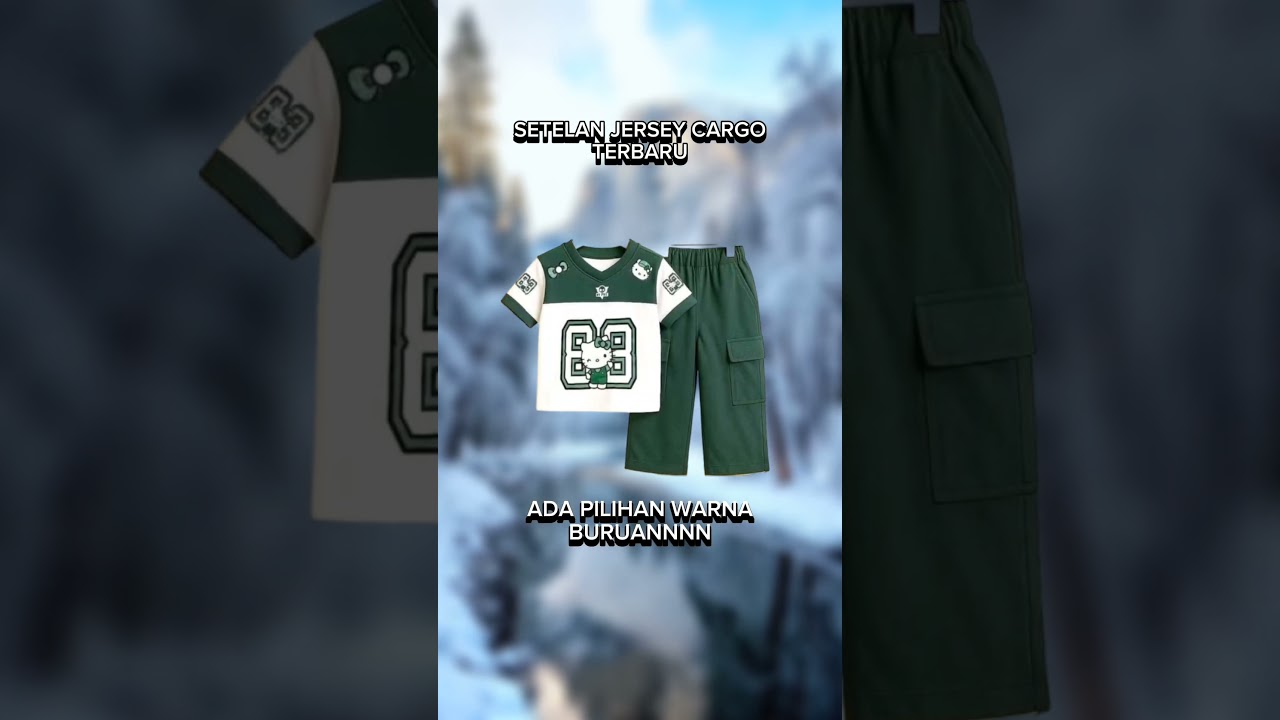setelan anak Jersey kargo CARGO pants baju celana panjang perempuan cewek nomor angka 88 lengan