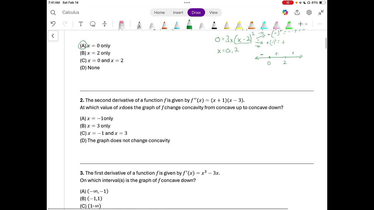 Calculus 5.6 to 5.9 Quiz Review 1-4
